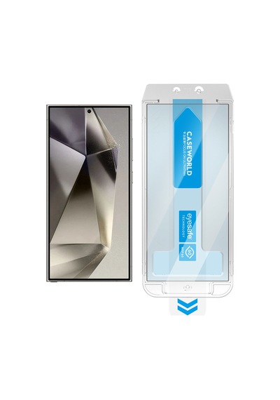 Galaxy Uyumlu S24 Ultra Caseworld Applicator Serisi 2.5d Eyesafe Teknolojili 0.25mm Ekran Koruyucuşeffaf
