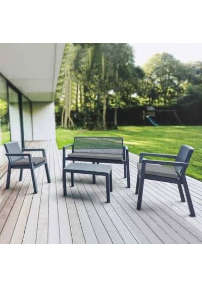 Violet Garden Prestij 4 Prç Mindersiz Balkon/bahçe Masa Takımı - Antasit 2+1+1 Diğer
