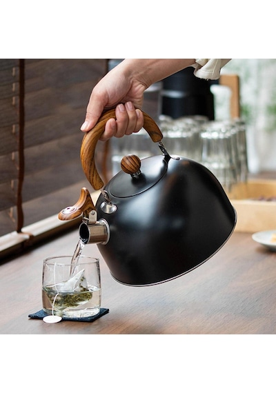Valkyrie 3l Düdüklü Kettle Su Isıtıcı Çaydanlık Paslanmaz Çelik Yüksek Islıklı Siyah Siyah