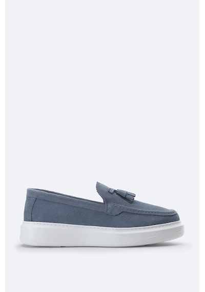 Avva Erkek İndigo %100 Süet Hafif Loafer Ayakkabı A41y8029 Indigo