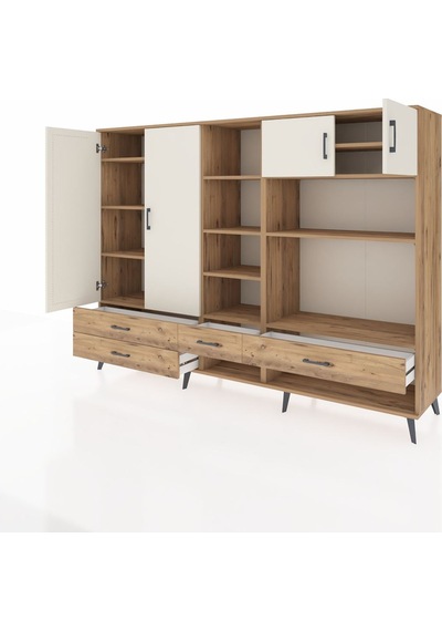 Hyperion Dolap 12 Raflı 4 Çekmeceli 4 Kapaklı 220x44x163 Çam-ayta Çam-aytaşı/çam Hyperion Dolap 12 Raflı 4 Çekmeceli 4 Kapaklı 220x44x163 Çam-ayta Çam-aytaşı/çam