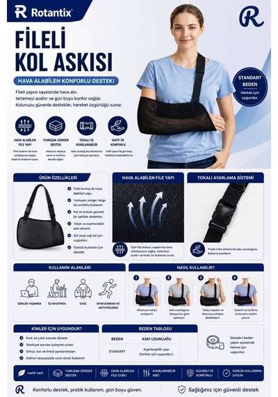 Fileli Kol Askısı Kol Askısı Kırık Çıkık Incinme