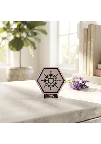 Modern Gemi Dümeni Tasarımlı Masaüstü Objesi Çalışma Alanınıza Özgünlük Katan Estetik, Butik Ve Şık Ürün 10x10 Cm, Yavru Ağzı