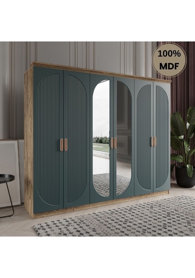 Soho 6 Kapak Mdf Gardırop Yeşil