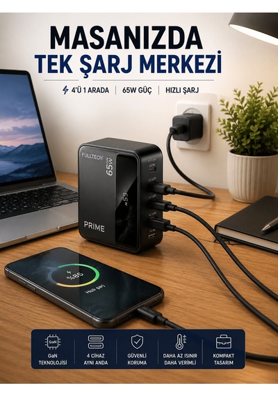 4 Cihazı Aynı Anda Destekleyen Şarj İstasyonu Renk