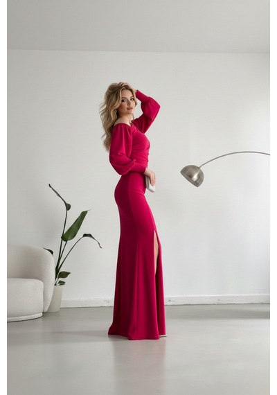 Zedefx Kadın Tek Omuz Açık Maxi Elbise Pembe