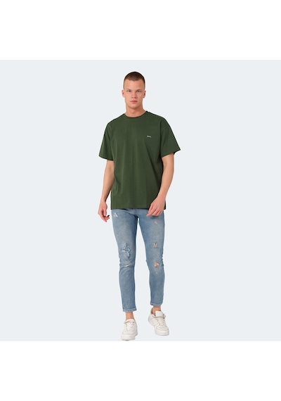 Slazenger KULANA Oversize Erkek Oversıze Haki Tişört