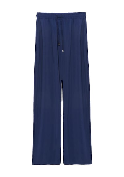 Quzu Beli Lastikli Bol Paça Lacivert Kadın Pantolon 70858 Lacivert