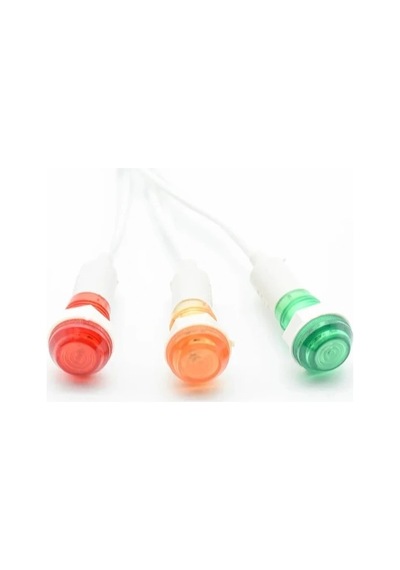 Ic-227 10mm Sinyal Lambası Plastik Kablolu 24v Kırmızı