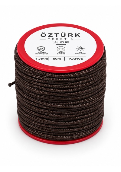 1.7 Mm Jaluzi, Stor Ve Katlamalı Perde İpi 50 Metre Polyester Kahverengi