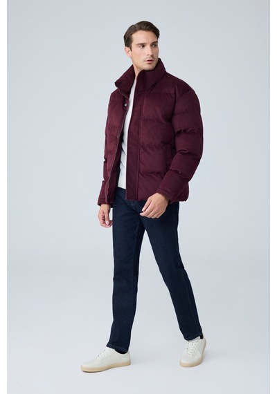 Danger Erkek Su Geçirmez Kadife Puffer Şişme Mont Bordo 4346dngr