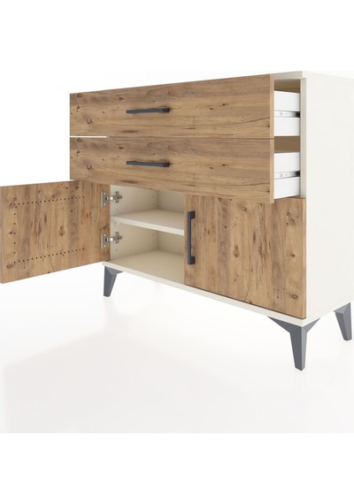 Arges Şifonyer Tek Raflı 2 Çekmeceli 2 Kapaklı 88x30x80 Aytaş... Aytaşı