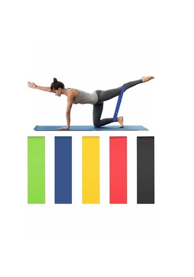 5 Farklı Direnç Egzersiz Direnç Lastiği Pilates Bandı Spor Lastiği Çok Renkli