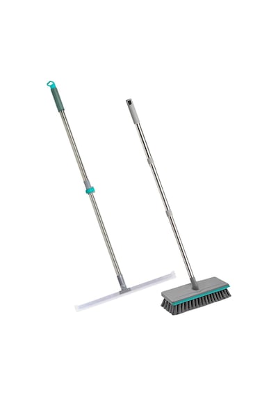Smarter Yer Sileceği + Pratik Yüzey Fırçası Çekçek Banyo Mutfak Fayans Balkon Gri