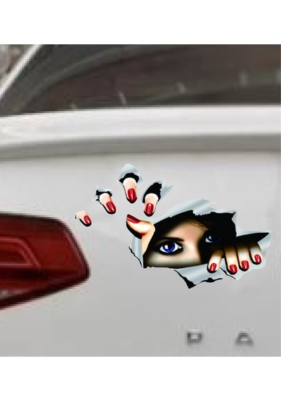 Bagajdan Bakan Esrarengiz Gözler Sticker- Araba Oto Motosiklet Karavan Sticker - 00295 30x19 Cm