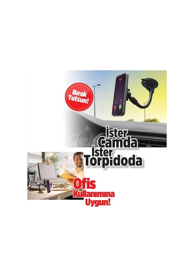 Automix Kuğu Boynu Manyetik Mıkmatıslı Bükülebilir Telefon Tutucu