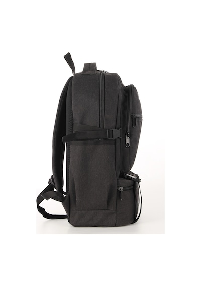 Strong Unisex Kanvas Kumaş Laptop Bölmeli Outdoor Sırt Çantası Dağcı Sırt Çantası Escp01 Siyah