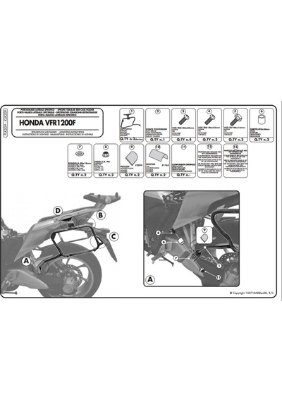 Kappa Klx209 Honda Vfr 1200 F (10-16) Yan Çanta Taşıyıcı (484838256)