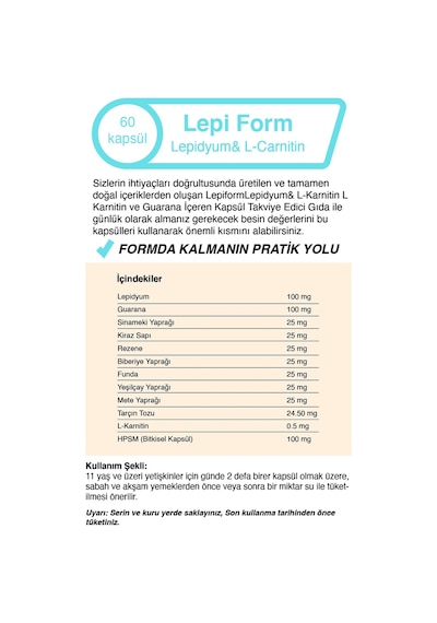 Mindivan Lepi Form Lepidyum& L-Carnitin