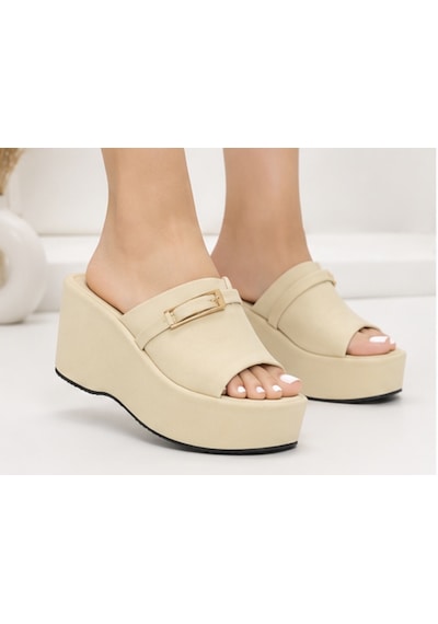 N Napa Shoe Np.9555.bej Saten Napa Shoe Kadın Dolgu Topuk Terlik Tokalı Platform Günlük Rahat Yazlık Terlik Bej N Napa Shoe Np.9555.bej Saten Napa Shoe Kadın Dolgu Topuk Terlik Tokalı Platform Günlük Rahat Yazlık Terlik Bej
