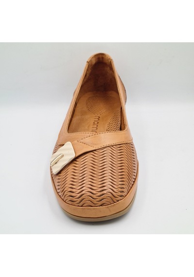 Mammamia D26ya-7665 Taba Renk Hakiki Deri Topuklu 3cm Kadın Casual Klasik Ayakkabı Taba