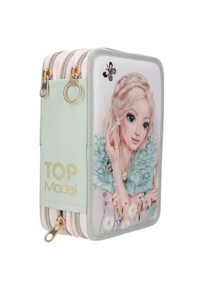 Topmodel 3 Katlı Nakışlı İçi Dolu Kalem Çantası Summer Feeling 413303 Çok Renkli