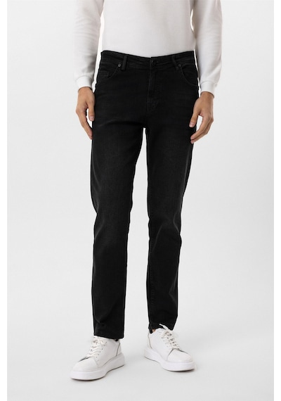Süvari Siyah Regular Denim Pantolon