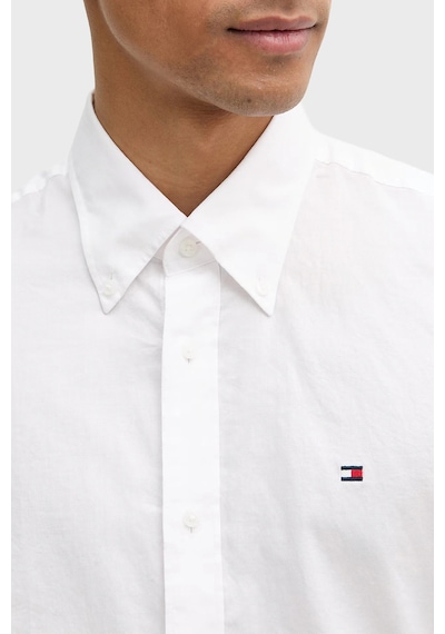 Tommy Hilfiger % 100 Pamuk Regular Fit Düğmeli Yaka Gömlek Erkek Gömlek Mw0mw42936 Ybr Beyaz