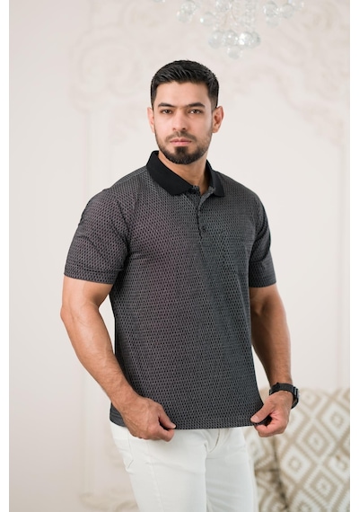 Woolen World Yakalı Ve Cepli Desenli Erkek Regular Fit Klasik T-shirt 001