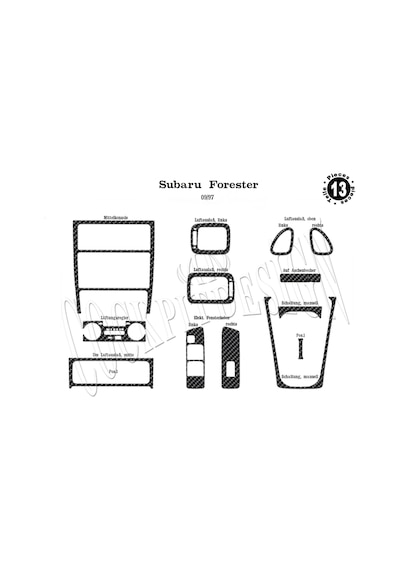 Subaru Forester Torpido Kaplama 1997-2007 13 Parça Karbon