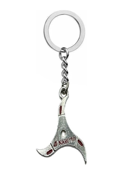 Naruto Anime Kırmızı Yazılı Ninja Yıldızı Figürlü Unisex Metal Anahtarlık
