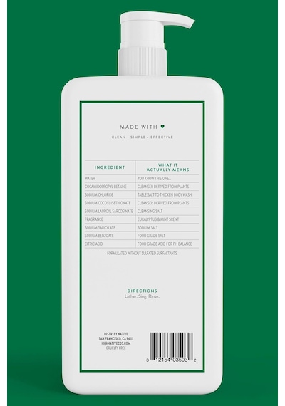 Native Okaliptüs & Nane Vücut Şampuanı 1064ml Okaliptüs