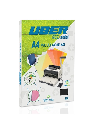 Uber A4 Opak Siyah Pvc Cilt Kapakları - 100adet