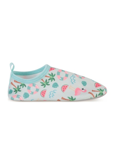 Civil Girls Flamingo Baskılı Tabansız 26- Deniz Ayakkabısı - Yeşil Mint