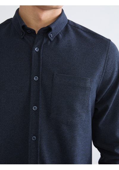 Lcwaıkıkı Classic Lacivert Regular Fit Armürlü Erkek Gömlek