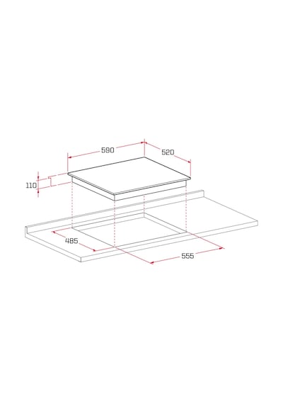 Çetintaş Evii EL 848 Eat RK Rustik Krem 60 CM Ankastre Ocak