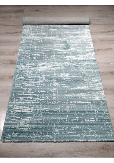 Tiffany Halı Rüzgar Rgr01T Turkuaz 100Cm Eninde Kesme Yolluk Halı
