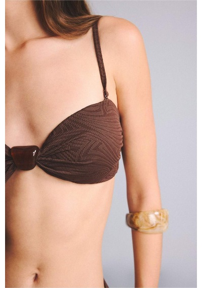 Defacto Regular Fıt İnce Askılı Kahverengi Bikini Üstü E4372ax26smbn341 Kahve-bn341