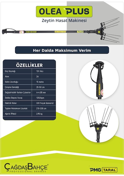Taral Olea Plus Akülü Zeytin Silkeleme Hasat Makinası Taral Olea Akülü
