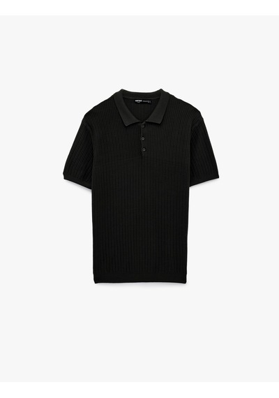 Koton Regular Fit Dokulu Pamuklu Düğmeli Polo Yaka Kısa Kollu Triko Tişört Gri 6sam70015ht