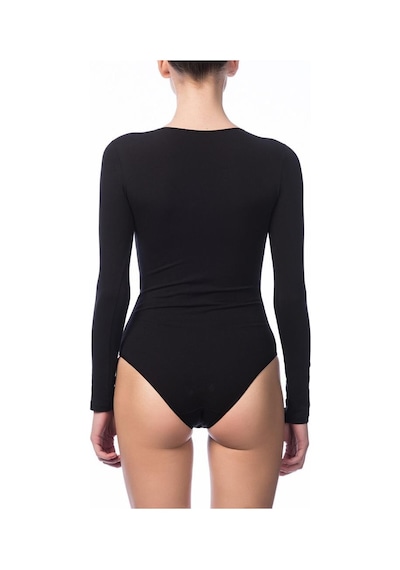 3 Adet Nbb Bayan Bisiklet Yaka Uzun Kollu Çıtçıtlı Body 2946 Siyah