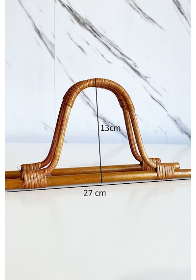 Vollen Yarn Doğal Bambu Ahşap Çanta Sapı 27cm Ahşap