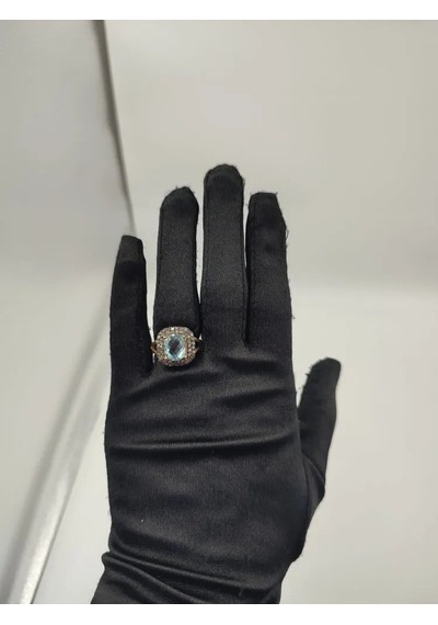 Allahverdi Türkmen Mavi Topaz Elmas Yüzük 218