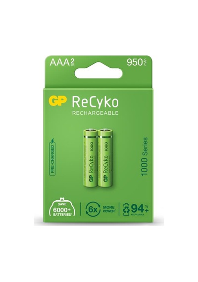 Gp Aaa 950 Mah Şarjlı İnce Kalem Pil 2'li Paket Gp100aahcemtr 2gb