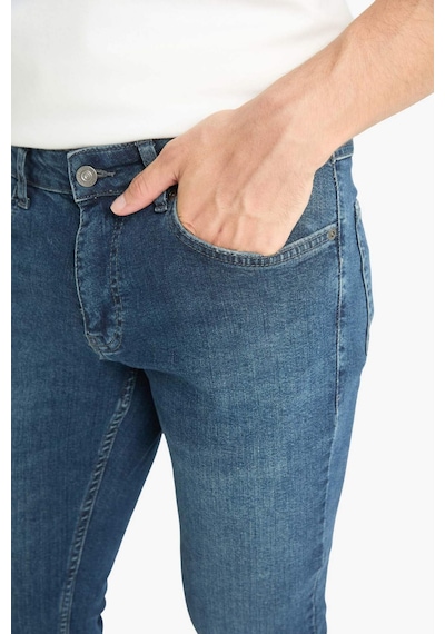Defacto Pedro Slim Fit Dar Kalıp Normal Bel Dar Paça Jean Pantolon G2235ax25aunm34 Mavi