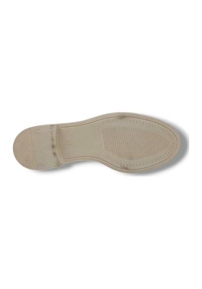 Zerhan 307 Kadın Krem Tokalı Loafer Ayakkabı Krem