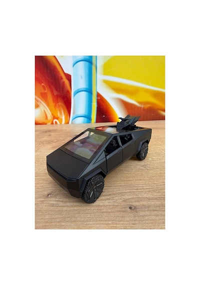 Tesla Cybertruck Diecast Pickup Tesla Model Motorlu Diecast Araba Siyah Mini