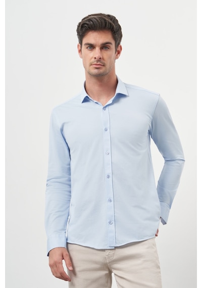 Morven Erkek A. Mavi Trend Slim Fit İtalyan Yaka Gömlek 25ms004005311 A. Mavi A. Mavi