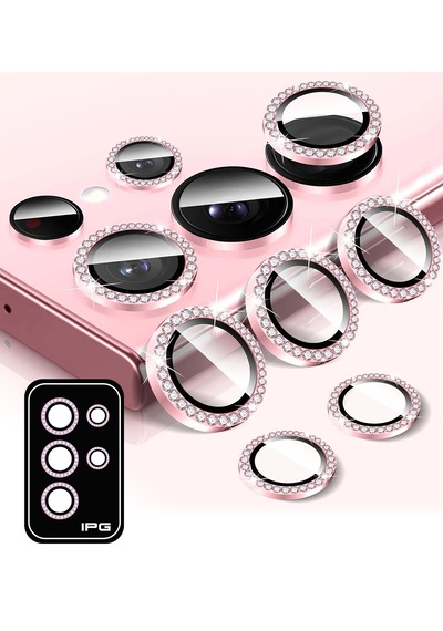 Galaxy Uyumlu S25/s24 Plus Ipg Kamera Lens Koruyucu Taşlı Pembe