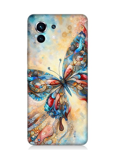 Xiaomi Mi 11 Uyumlu Parlayan Renkli Kelebek Desenli Silikon Kılıf Çok Renkli